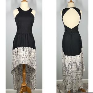 PARKER Silk Sleeveless High Low Maxi Dress with Open Back